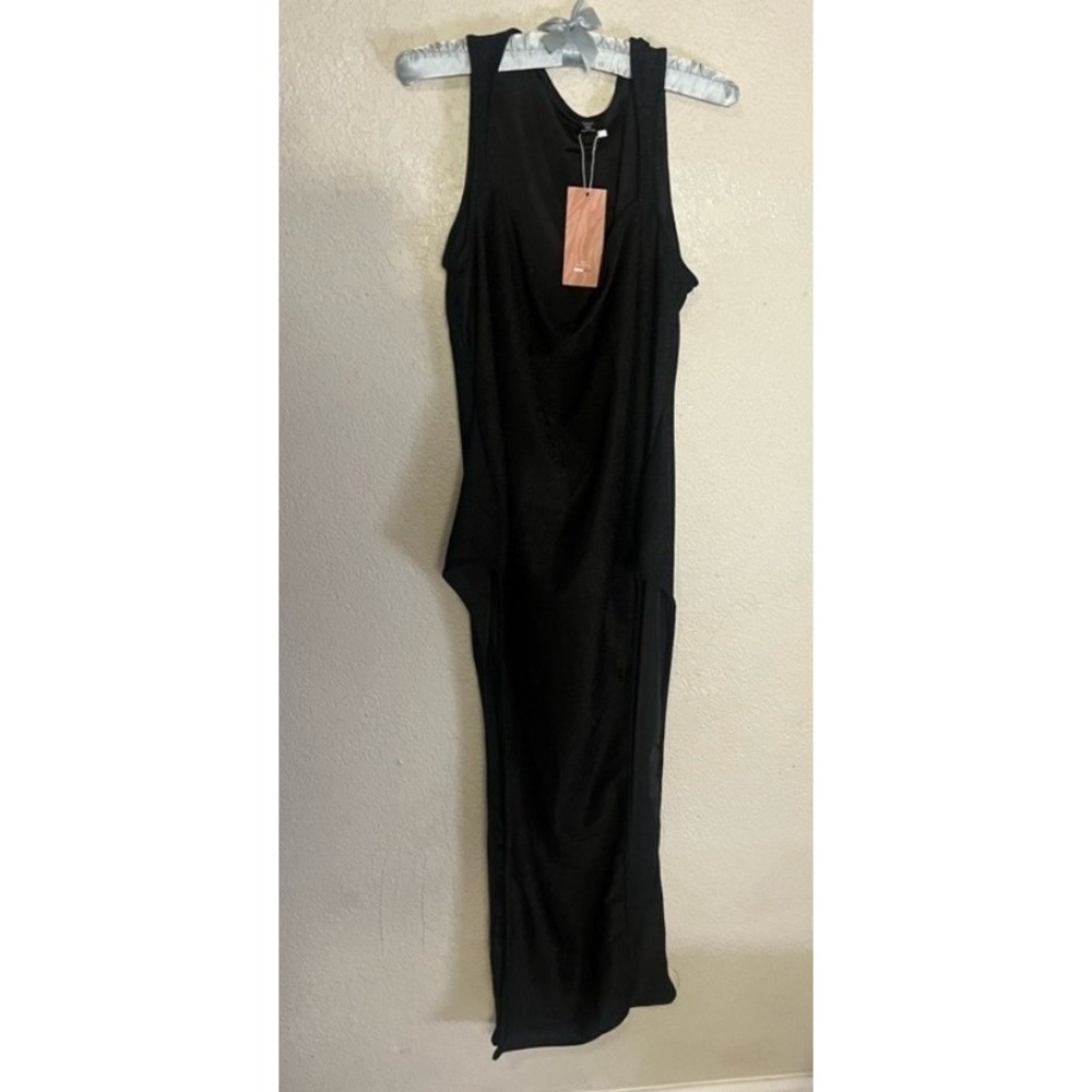 SHEIN Women's 4XL Black Bodycon Maxi Dress Sleeveless Side‎ Slit NWT Plus